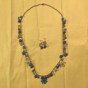 Super cute blue and green necklace